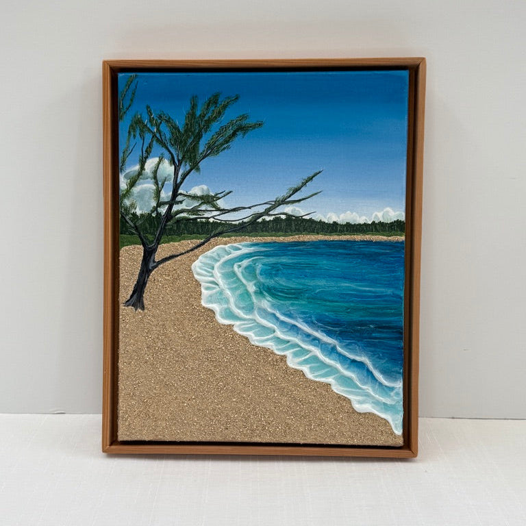 Malaekahana, original mixed-media art by Rachel Lynn of O'ahu Hawai'i