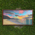 mokuleia sunset hawaii ocean art ipe wood
