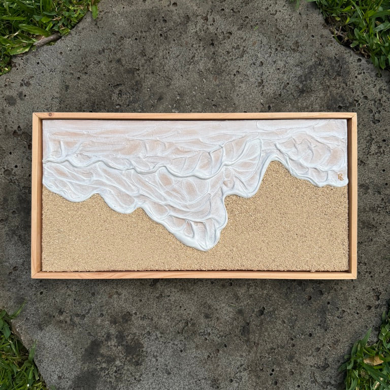 nude beach shoreline textured ocean art